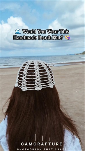🌊 Would You Wear This Handmade Beach Hat? 👒 #crochet #art #knitting