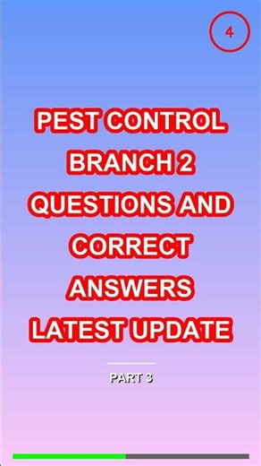 pest control branch 2 Questions And Correct Answer