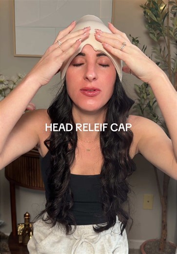 The best thing after a long day 🤕 These head relief compression caps have been a life saver for me! #compressioncap #headreliefcap #coldwrap #icepack #compression