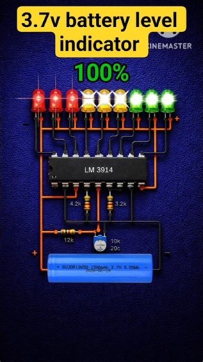 How to Make 3.7V Battery Level Indicator 🔋 | Simple DIY Circuit (Step-by-Step) #shorts