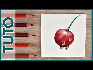 Tuto dessin réaliste crayon de couleur : la cerise 🍒