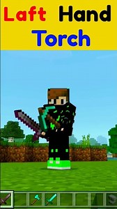 Left hand torch mod mcpe! how to use left hand as a main hand in Minecraft ... #shorts #minecraft