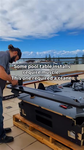 Table Fitters | Pool Table Setup, Move & Repair in Idaho on Instagram: "Not your average install by any means. This table came in by crane onto a high-rise patio, then had to be moved and assembled inside the condo. Different logistics, same standards. Every piece handled with care, slate aligned and leveled, and the end result plays exactly how it should. Sometimes the job comes with extra steps — and sometimes it comes with a view. 🎱 👉 Need your pool table moved, recovered or serviced? DM me
