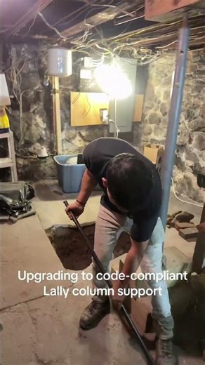 Structural Support Upgrade – Wakefield, MA | Lally Column Installation