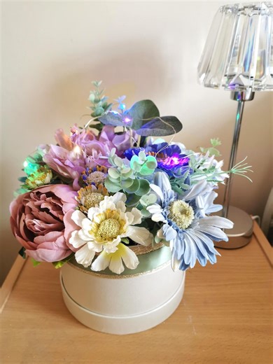 Silk Flower Hat Box Arrangement: Mothers Day Gift - Etsy UK