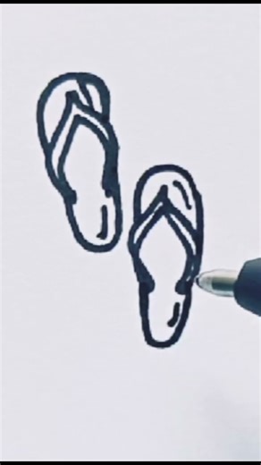 Slippers drawing easy drawing