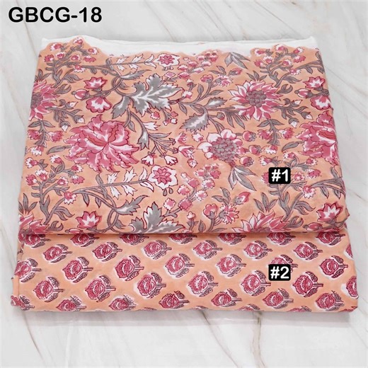 Hand Block Printed Floral Cotton Fabric, Soft Medium-weight, Sewing Crafting Material by Yard - Etsy