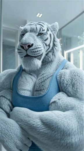 Ice Beast Mode The Ultimate White Tiger Flex 🐯💪#WhiteTiger#BeastMode#AlphaVibes