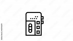 dictaphone, voice recorder gadget animated black icon. dictaphone, voice recorder gadget sign. isolated on white background