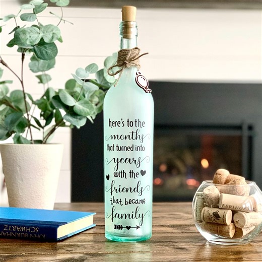 Lighted Wine Bottle, 50th Birthday Gift for Best Friends, Home Bar Decor, Friendship Gift for Birthday Female, Ride or Die Friend Gift For - Etsy