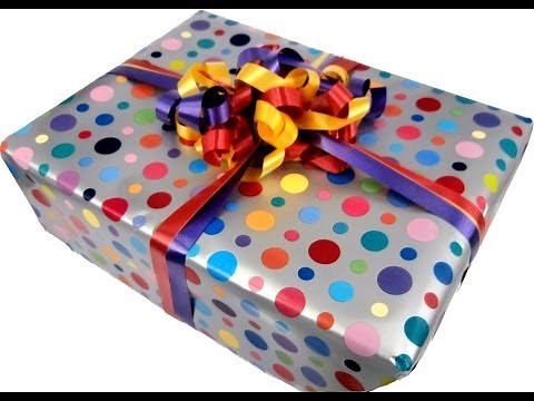 Gift Wrapping Demo - Colourful Spots with Curling Ribbon