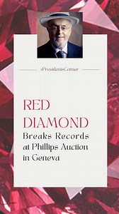 The “Argyle Phoenix” red diamond sold for $4.2 million at Phillips jewelry sale, breaking a record for a round fancy red diamond. Leibish Polnauer explains the effect of the sale on the diamond industry. #diamonds #leibish #reddidamond #colordiamonds | Leibish
