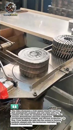 High-Speed Nail Coil Manufacturing Machine | Automated Wire Collation Process.