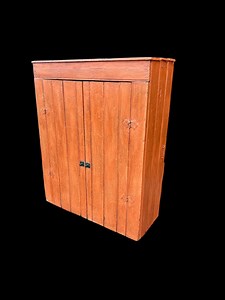 Antique Primitive Wall Cabinet – Handmade From Crates – Original Orange Paint – Vermont - Etsy