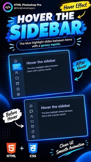 This Sidebar Hover Effect Is Pure Magic 🤯💙 #shorts #viral #coding