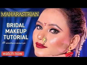 How to do Maharashtrian Bridal Makeup || Full Makeup Tutorial || bride by ‪@madhurimauryamakeovers‬