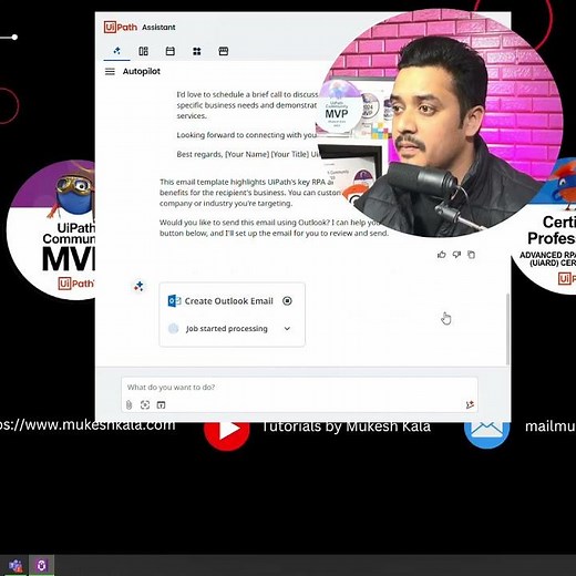 Generate Email and Take Action by Sending it | UiPath Autopilot Agents | Agentic Process Automation