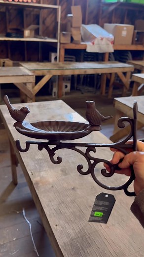 Look at these beautiful cast-iron wall hooks! So beautiful for a your keys, coats, a houseplant, or an outdoor hanging plant. 😊 Some of them can be used as shelf brackets! So versatile and lovely. ❤️ I am especially partial to the hanger with the little bird feeder in top! 🥰 (I also had to throw the thermometer in there because I think it’s so cute!) #cast-iron #hangers #decor #beauty #weship | Andrews Seed Co.
