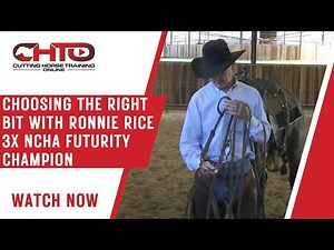 Choosing The Right Bit With Ronnie Rice 3x NCHA Futurity Champion