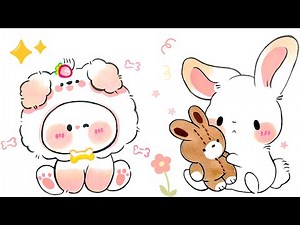Kawaii Animal Drawing Tutorial | Cute Bunny & Fluffy Puppy Art for Kids #youtube