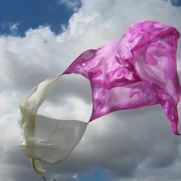 Two silks dancing together in the wind