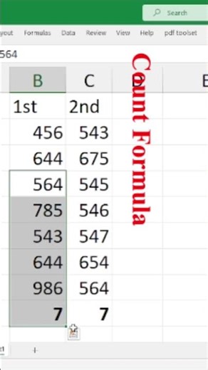 Count Formula in MS Excel