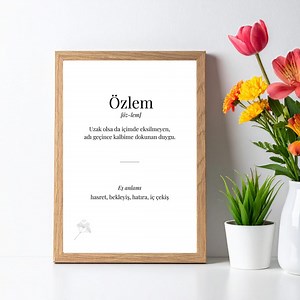 Ozlem Definition Poster | Turkish Printable Wall Art | Digital Download | Minimal Emotional Poison - Etsy