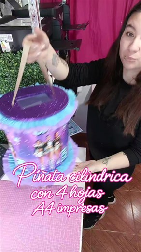 Piñata cilíndrica paso a paso: tutorial fácil y editable