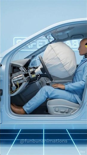 How a Car Airbag Deploys in 30ms During a Crash | Realistic 3D #airbagmechanism #crashtestsimulation