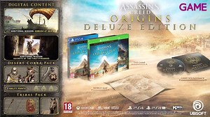 It's your last chance to pre-order Assassin's Creed Origins Deluxe Edition ahead of the game's release later this week! The Deluxe Edition includes the game's soundtrack and a hand-drawn map, as well as a host of in-game goodies. There's rare weaponry and armor, exclusive quests and story, and most importantly of all – Fangs the Horse 🐎 Assassin's Creed Origins launches this Friday for PC, PS4, and Xbox One. | GAME.co.uk