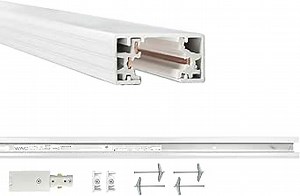 WAC Lighting H Track 6FT Single Circuit, 120V Field-Cuttable Track for H Style 3-Wire Fixtures, Includes Live End Power Feed and Endcaps in White (Pack of 1)