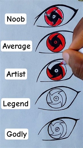 How to Draw Shisui Uchiha Mangekyou Sharingan in Different Levels #shorts