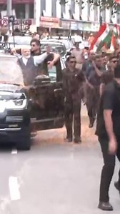 The Ever energetic people of Bengaluru, from all walks of life - young & elderly, came together early in the morning today to cheer PM Sri Narendra Modi Ji's visit to pay tribute to our scientists for #Chandrayaan3Mission. Glimpses of cheerful Bengaluru! | Tejasvi Surya