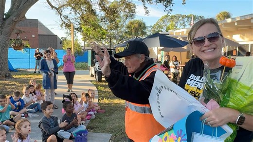 From Pittsburgh to Manatee County, Florida, here’s wishing School Crossing Guard, Ms. Maggie Pappa, a very Happy 92nd Birthday! #ManateeSchoolsGoodNews | School District of Manatee County