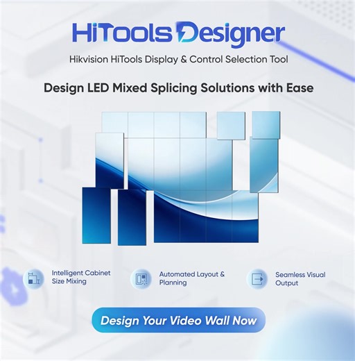 4.3K views · 44 reactions |  Introducing Hikvision’s HiTools Designer! ✨ Effortlessly design your LED mixed splicing solutions with smart cabinet size mixing, automatic layouts, and flawless visual output.  Dive in and create your stunning video wall today! #Hikvision #LED | Hikvision | Facebook