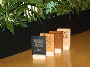 Wooden QR Code Menu Holder: Personalized Restaurant Sign - Etsy