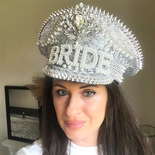 Personalized Bride Captain Hat: Rhinestone & Pearl Embellished Bridal Party Hat - Etsy