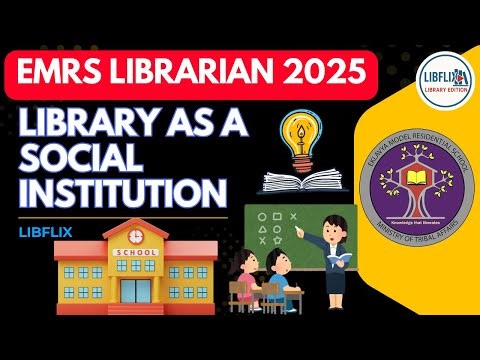 📚 Library as a Social Institution | EMRS TGT Librarian Lecture Series | Lecture 1