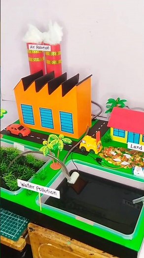 Pollution working model | pollutionmodel for Science exhibition #schoolproject #science #shorts