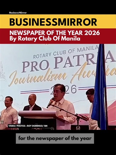 For the sixth time, the Rotary Club of Manila Journalism Awards has recognized the work of BusinessMirror, bestowing on it the National Newspaper of the Year honors as it held its Pro Patria Awards coinciding with its Independence Day celebration.