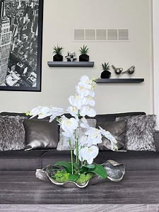 Modern Real Touch Orchid Centerpiece, White Floral Arrangement - Etsy UK