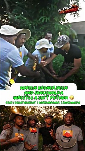 Deen, Adrien Broner, & Sauce Walka wrestle a 25ft PYTHON #adrienbroner #adrienbroner #fyp #foryou