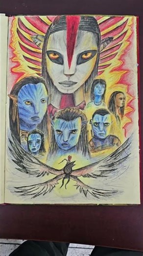 Avatar Fire and Ash Poster Drawing 🔥 | Avatar Fan Art Speed Drawing #Shorts