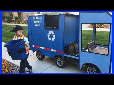 'Roman the Recycle Kid'' Drives His Recycling Truck On Halloween