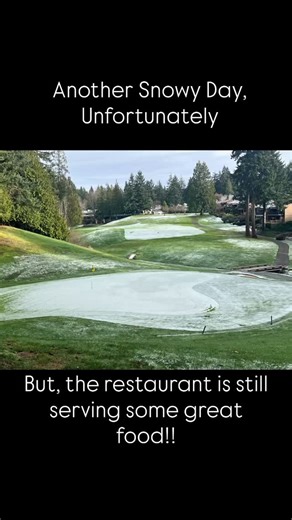 We are, unfortunately one of the only courses that received snow Saturday morning. With the cold temperatures it has stubbornly stuck around. As soon as we can we’ll get the course back up and going for you all. We really appreciate your patience with the weather this winter. It has definitely been a bit of a challenge so far. Like mentioned above, the restaurant is cooking up some great meals and is ready for all your dining needs. See you soon! | Mill Creek Country Club