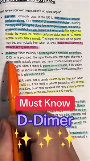 D-Dimer: must know lab study #emergencynurses #ernursingtips #ernursingtip #ernursing #newgradernurse