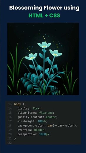 CSS makes it bloom 🌸✨ want the source code? comment 'Flower' #html #css #subscribe #shortvideo #web