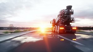 clip-26560193-concrete-mixer-truck-on-highway-very-fast