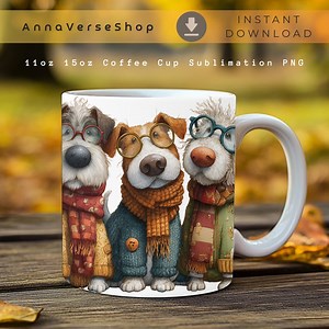 Cute Dogs Coffee Mug Wrap PNG, Pet Lover Sublimation Design for 11oz 15oz Cups, Puppy Lover PNG, Animal Lover Instant Download - Etsy