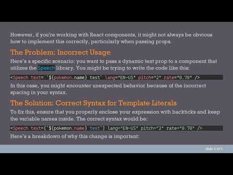 How to Use the backtick Character for Dynamic Text in React